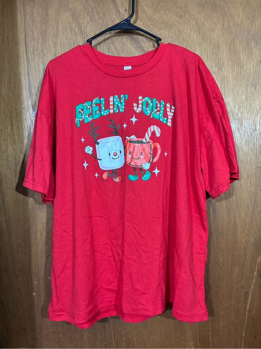Feelin Jolly Christmas T-shirt size XL unisex